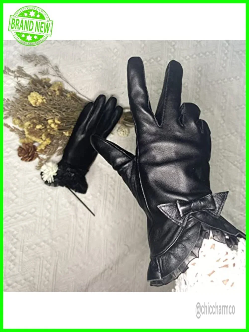 Genuine Sheepskin Leather Gloves with Cashmere Lining Touchscreen Driving